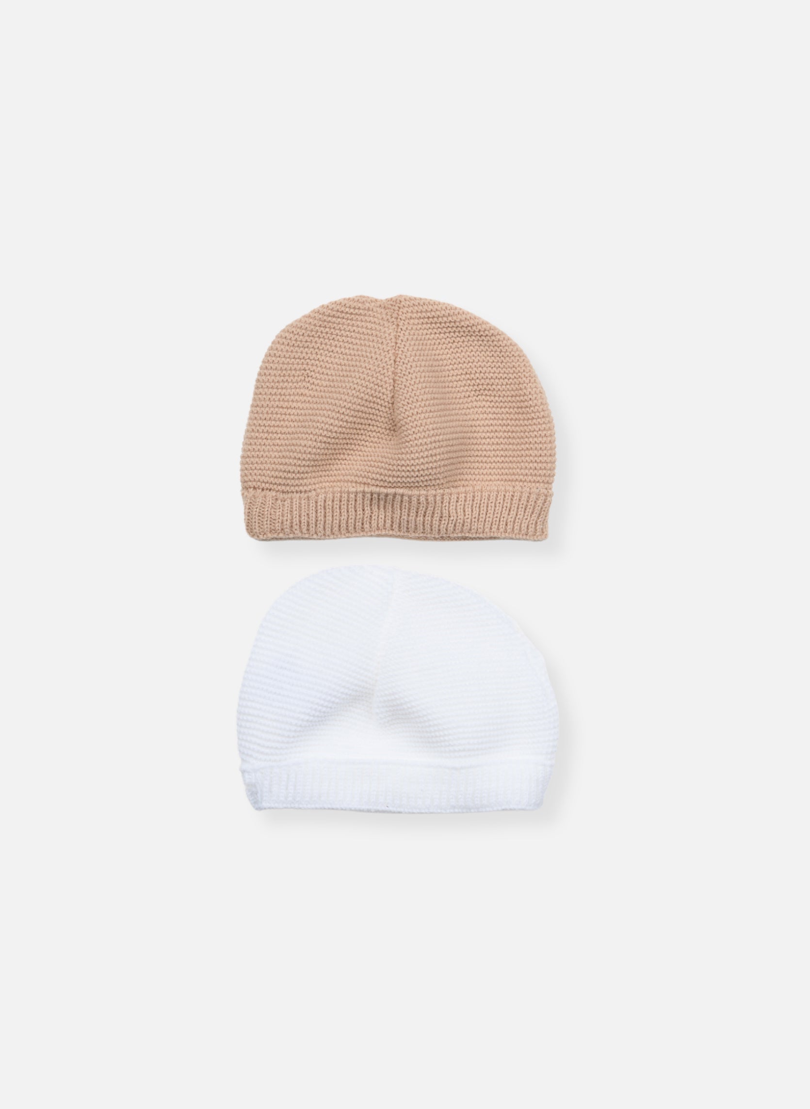 Lot De 2 Bonnets - Blanc/Moka