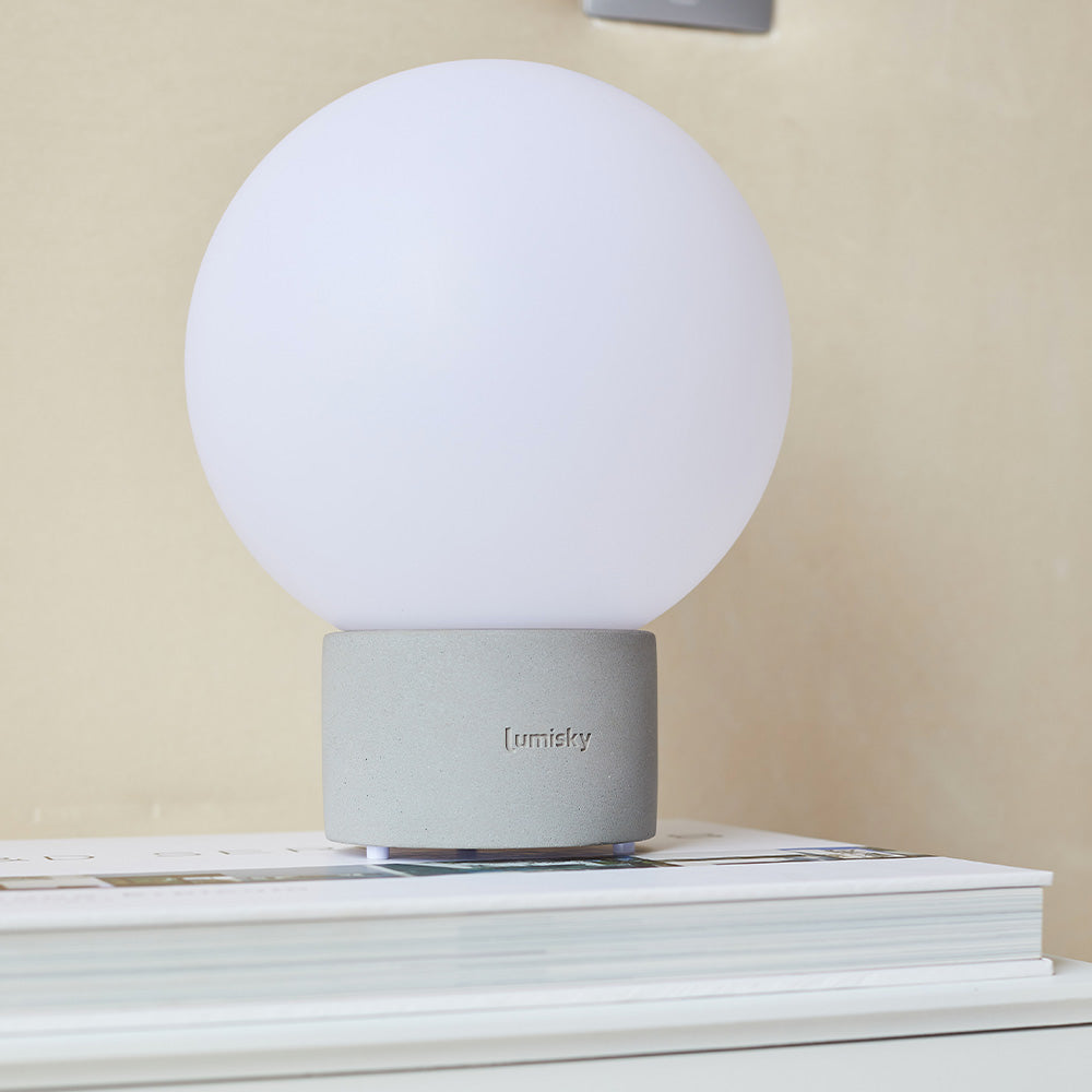 Terra - Lampe De Table Sans Fil - Béton - Gris