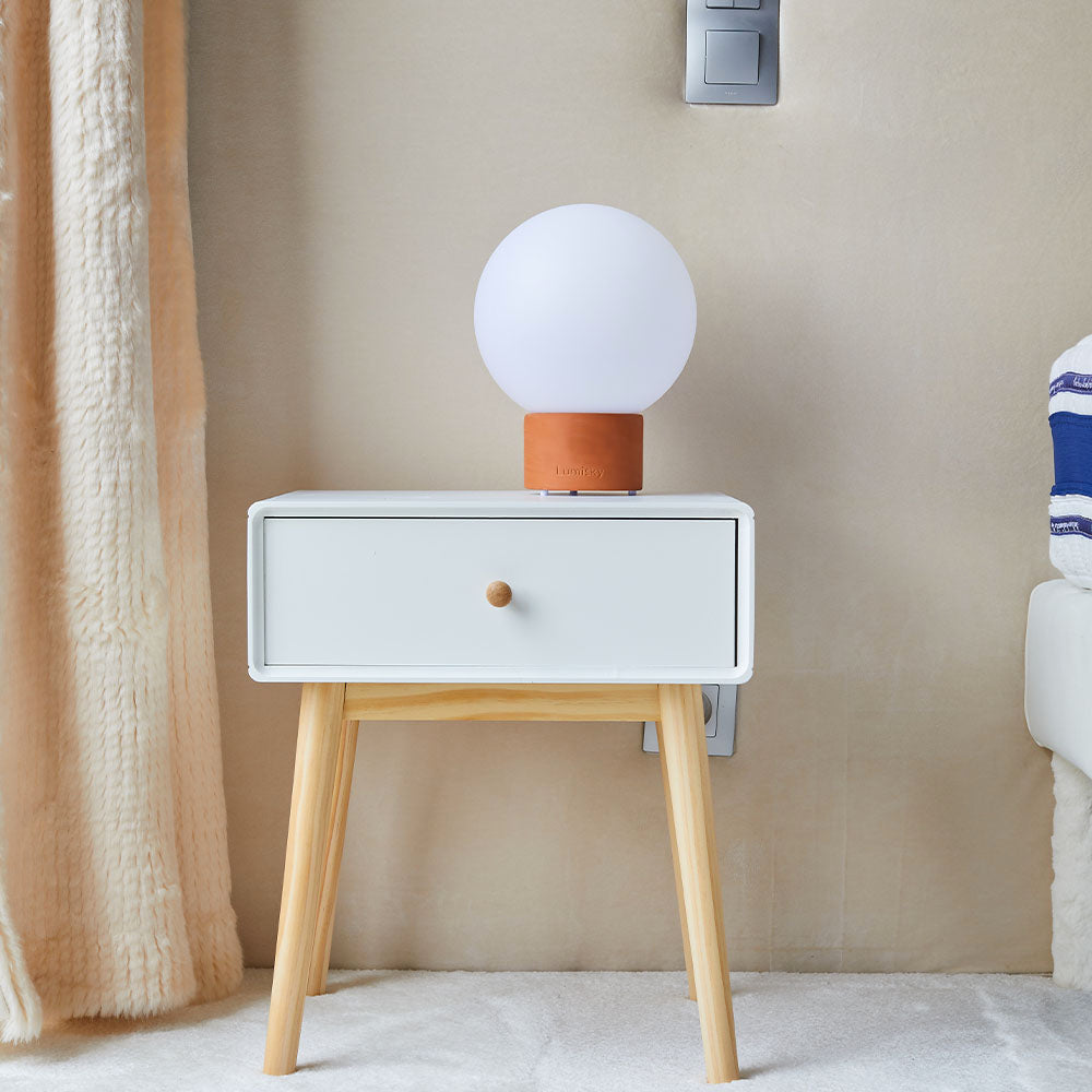Terra - Lampe De Table Sans Fil - Terre Cuite - Rouge