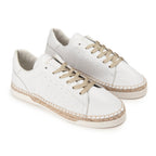 Canal Saint Martin - Baskets Espadrille Lancry - Full Blanc Lacet Doré - Femme