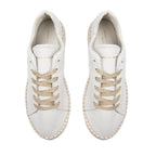 Canal Saint Martin - Baskets Espadrille Lancry - Full Blanc Lacet Doré - Femme