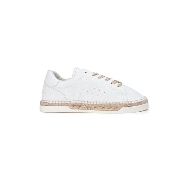 Canal Saint Martin - Baskets Espadrille Lancry - Full Blanc Lacet Doré - Femme