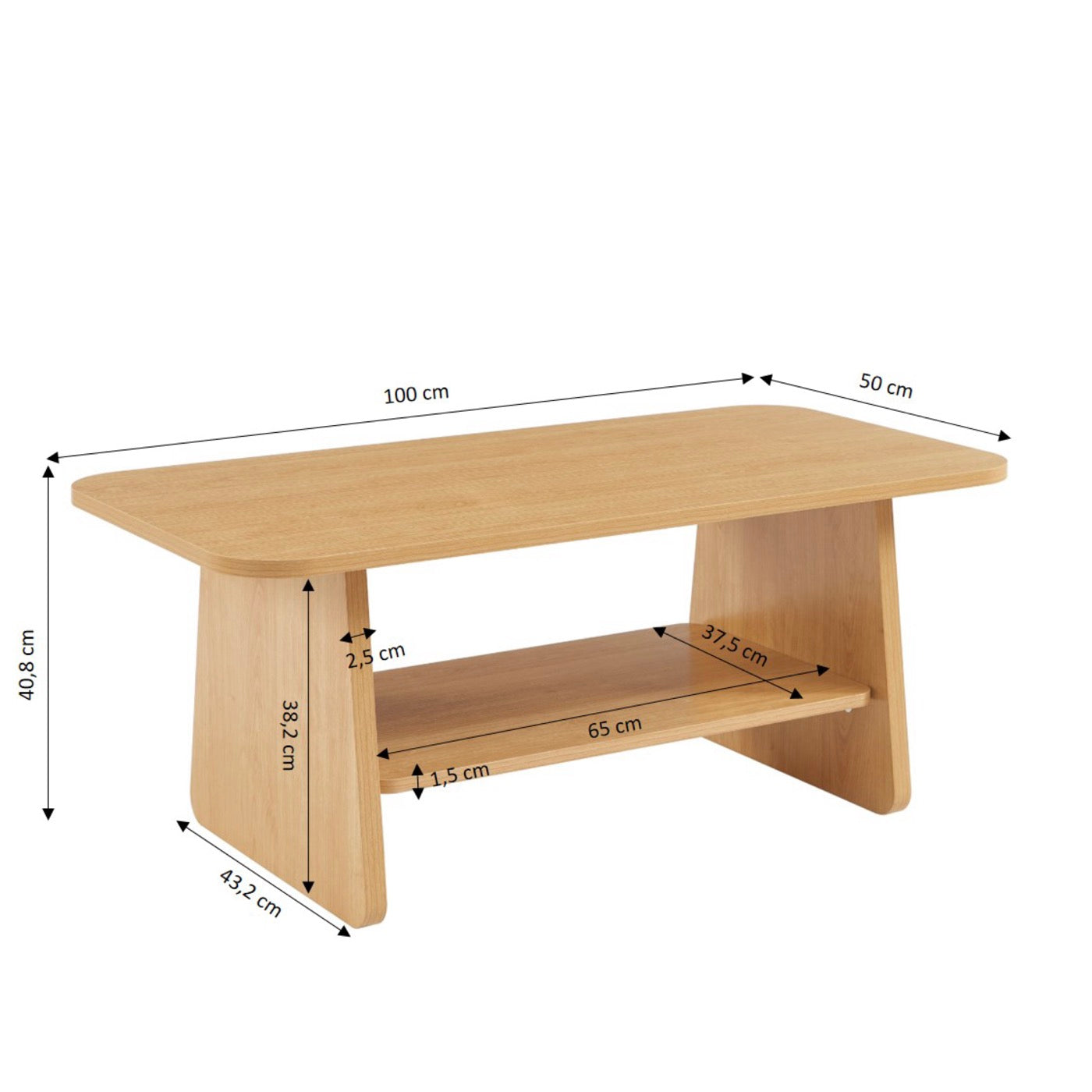 Lango - Table Basse - Effet Chêne