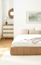 Lavinia - Lit Coffre - Tissu Chenille Caramel