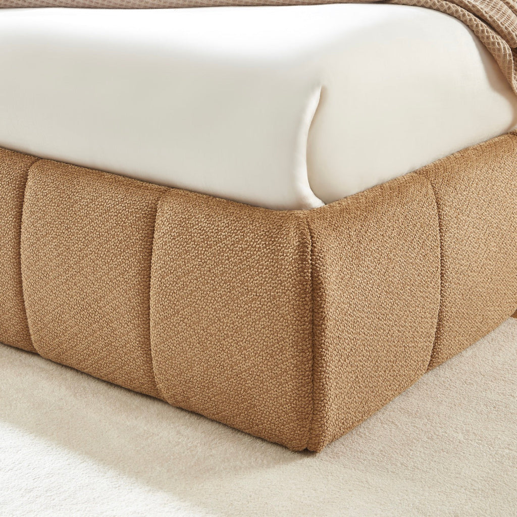 Lavinia - Lit Coffre - Tissu Chenille Caramel