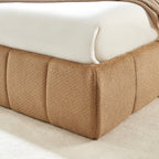 Lavinia - Lit Coffre - Tissu Chenille Caramel