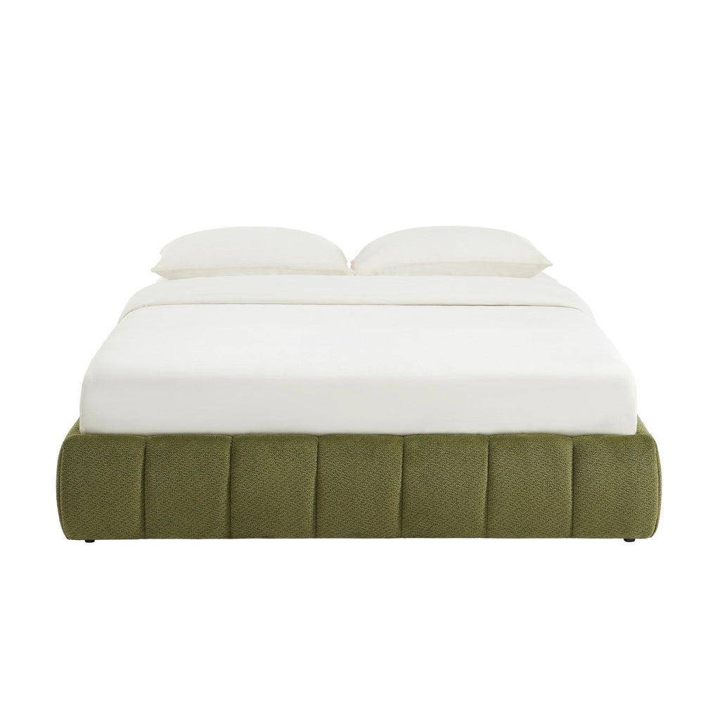 Lavinia - Lit Coffre - Tissu Chenille Vert