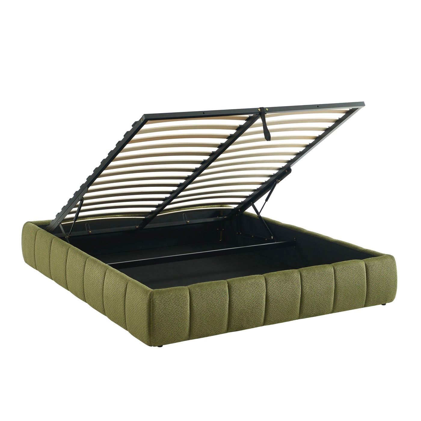 Lavinia - Lit Coffre - Tissu Chenille Vert