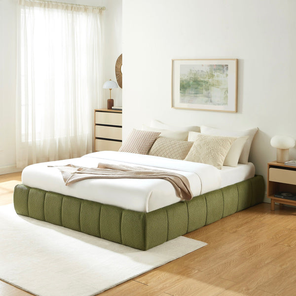 Lavinia - Lit Coffre - Tissu Chenille Vert