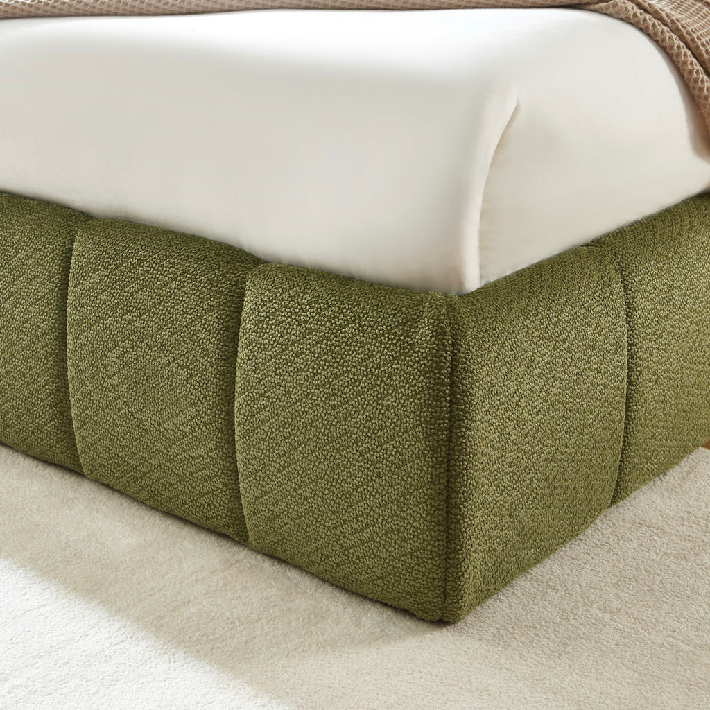 Lavinia - Lit Coffre - Tissu Chenille Vert