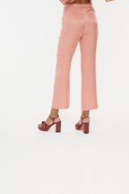 Pantalon Sixties Crop Jacquard Café Rose