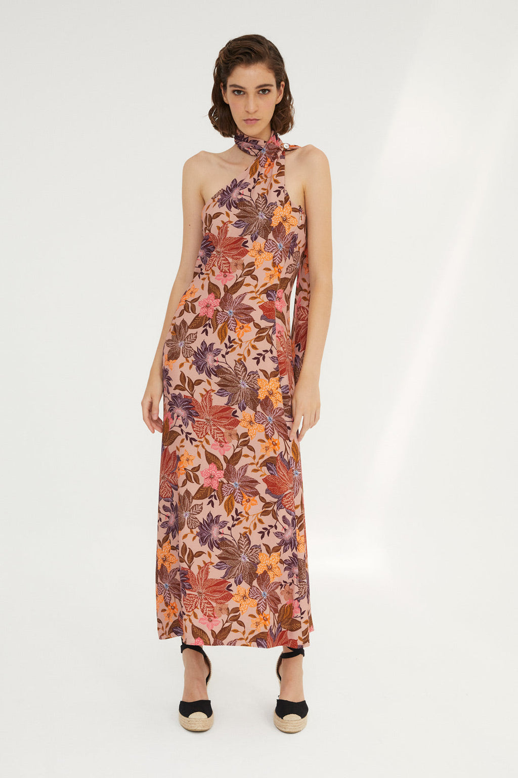 Robe Dos Nu Fleuri Nude