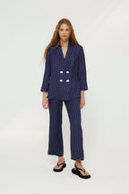 Pantalon Eighties Crop Diplomatique Bleu