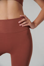 zoom sur le Legging Sport Femme Taille Haute brique