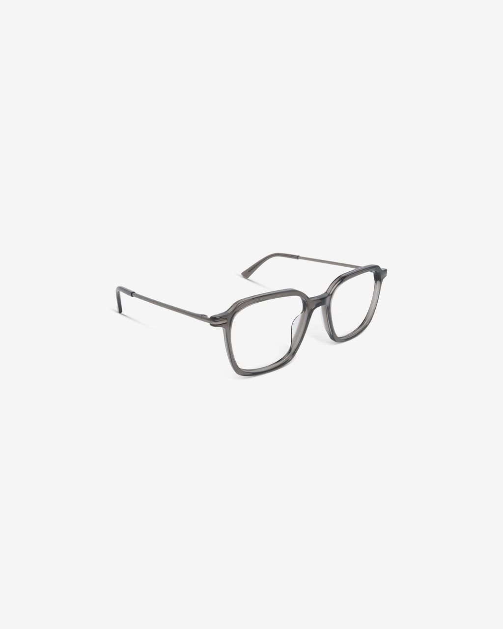 Lunettes de vue James Gris — monture rectangulaire acétate, vue de trois-quarts