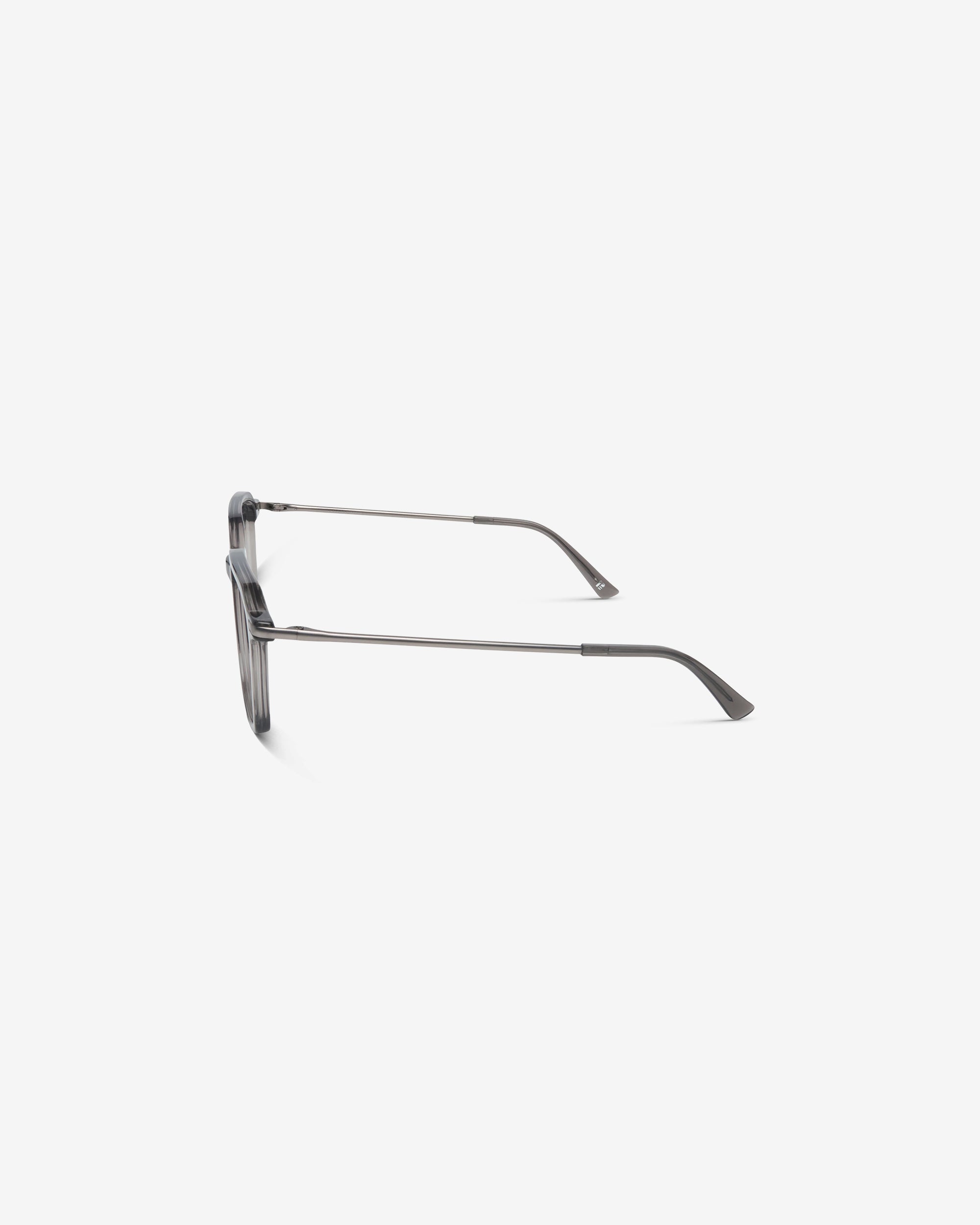 Lunettes de vue James Gris — monture rectangulaire acétate, vue de profil