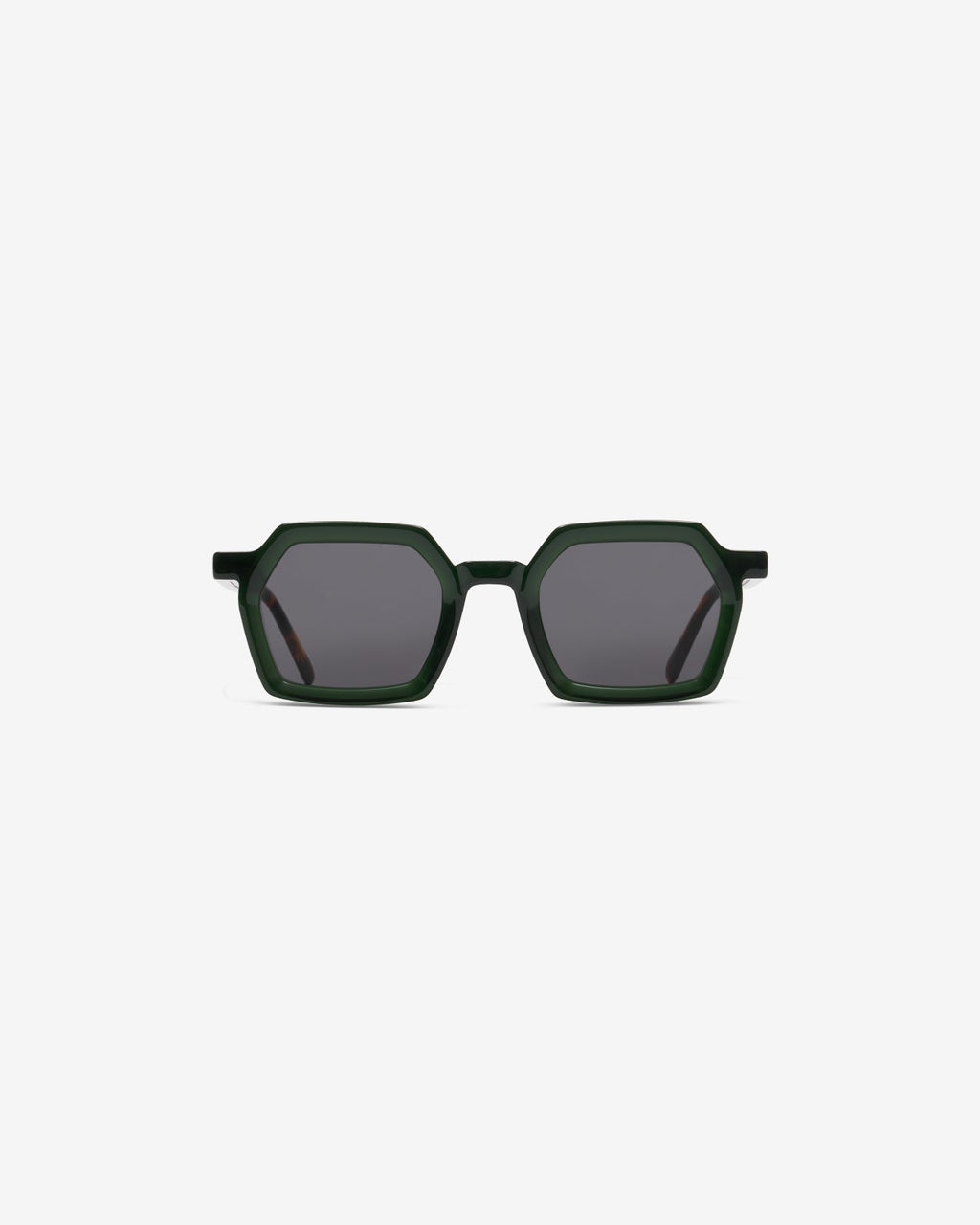 Lunettes de soleil Danica Olive — monture hexagonale acétate, vue de face