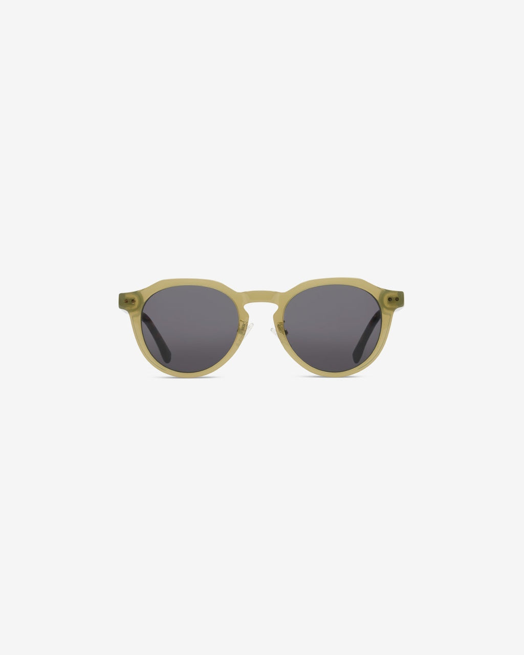 Lunettes de soleil Vadim Olive — monture ronde acétate, vue de face