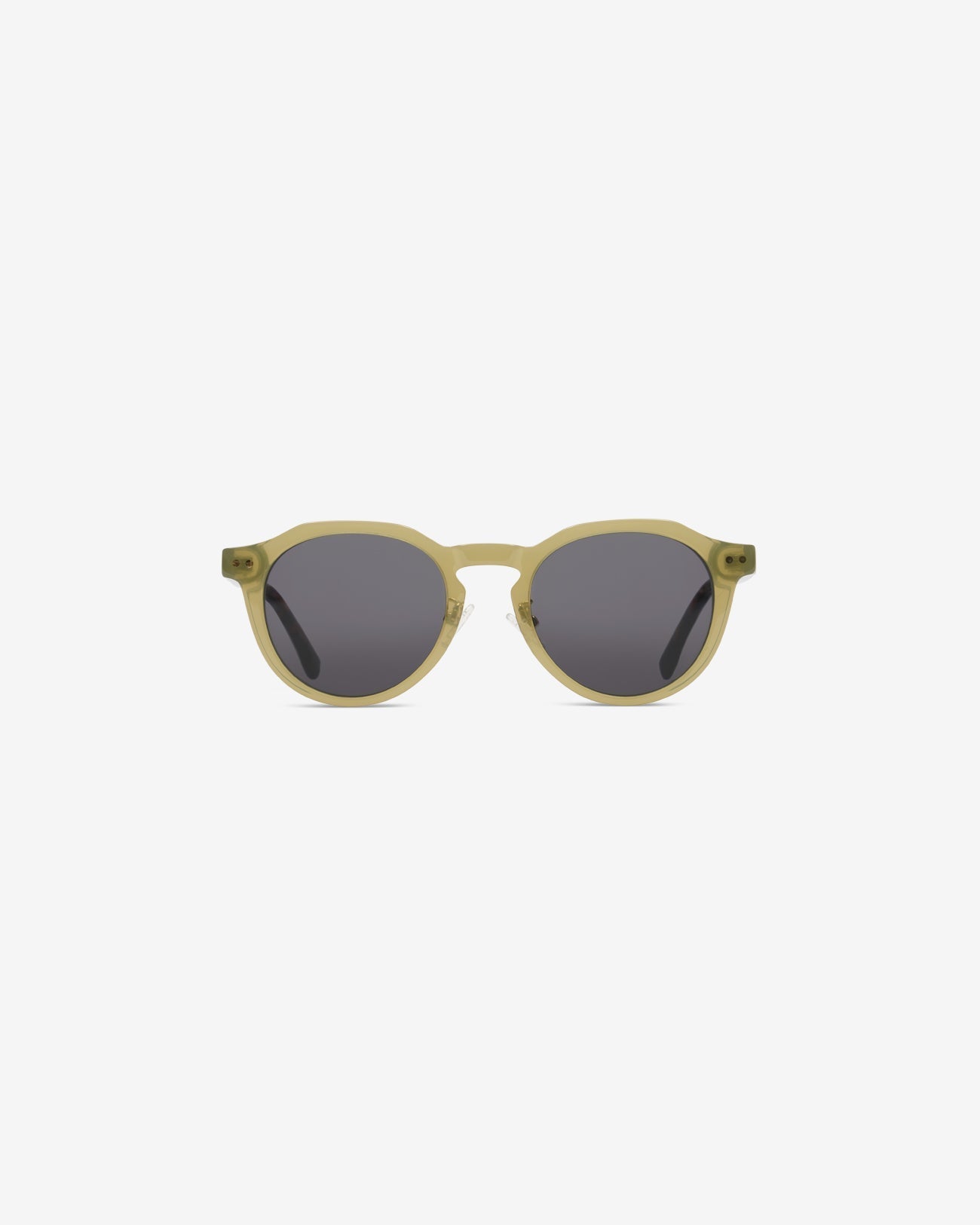 Lunettes de soleil Vadim Olive — monture ronde acétate, vue de face