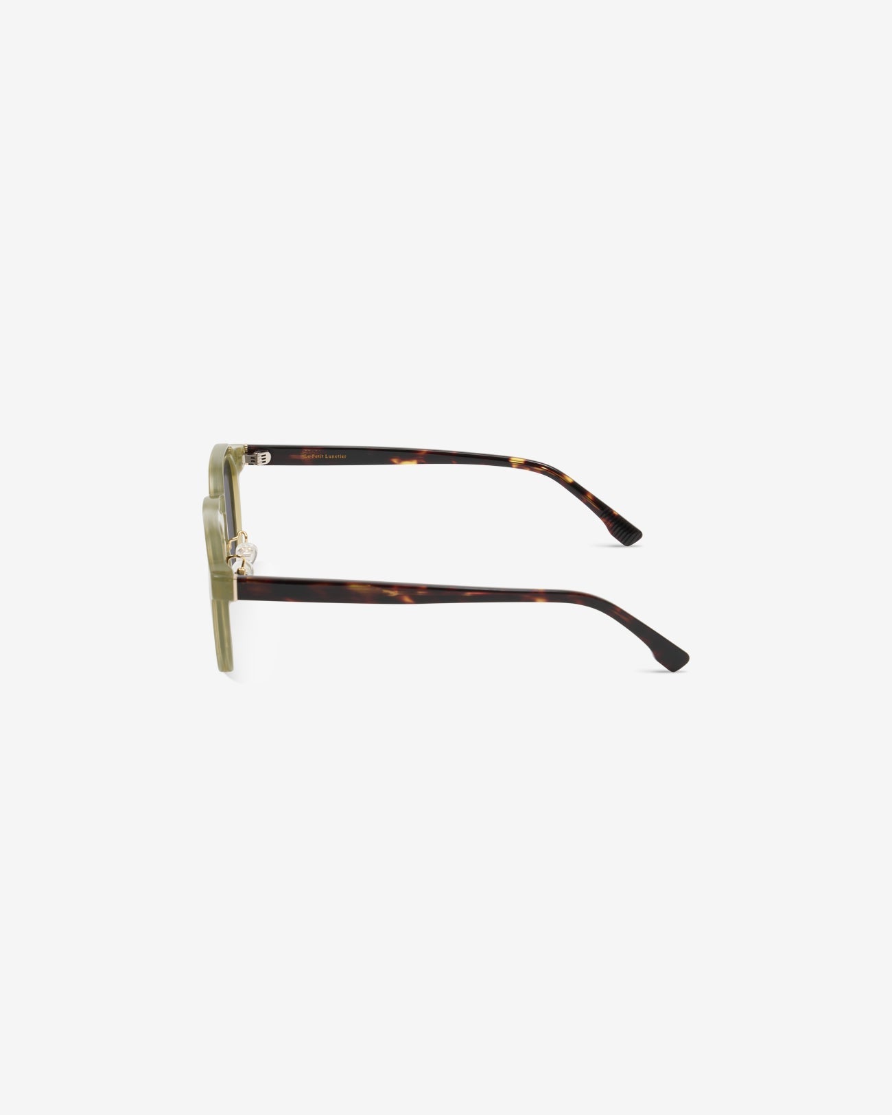 Lunettes de soleil Vadim Olive — monture ronde acétate, vue de profil