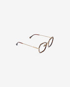 Lunettes de vue Vel Ecaille — monture hexagonale acétate-métal, vue de trois-quarts