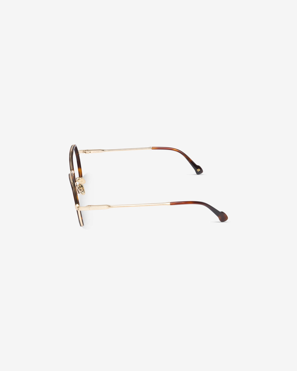 Lunettes de vue Vel Ecaille — monture hexagonale acétate-métal, vue de profil