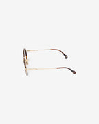 Lunettes de vue Vel Ecaille — monture hexagonale acétate-métal, vue de profil
