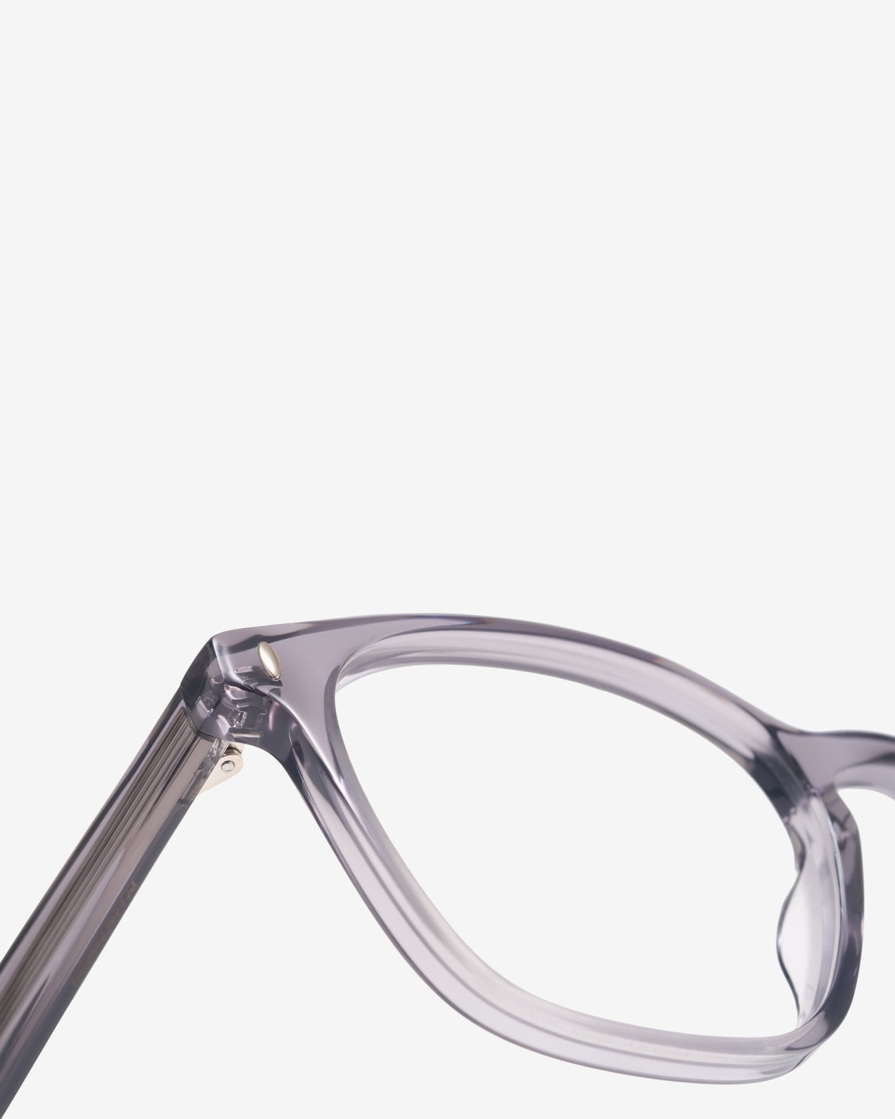 Lunettes de vue Jay Gris — monture rectangulaire acétate, vue de trois-quarts