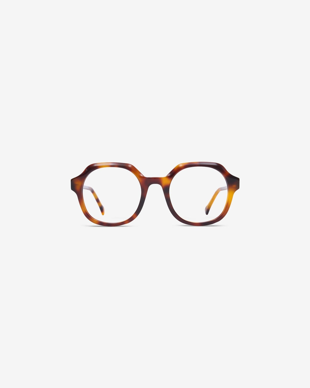 Lunettes de vue Flora Ecaille — monture ronde acétate, vue de face