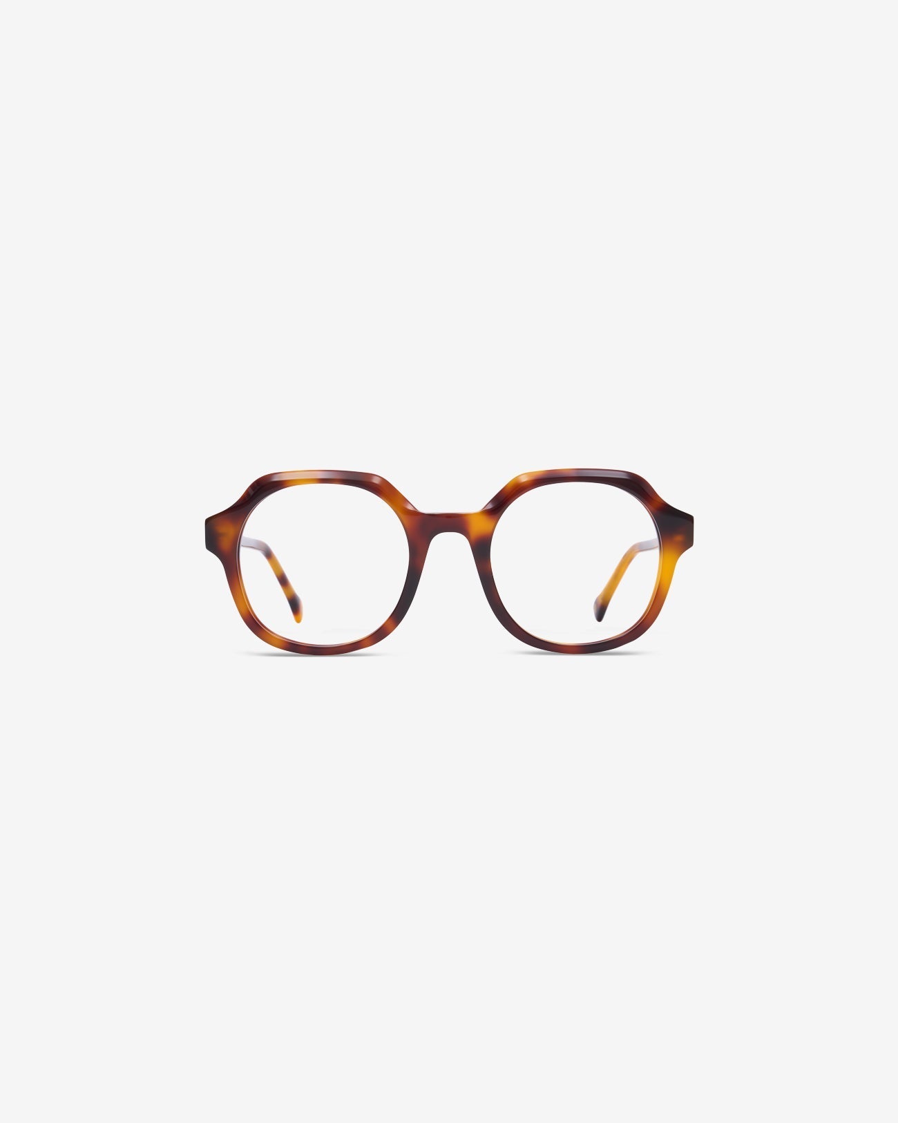 Lunettes de vue Flora Ecaille — monture ronde acétate, vue de face