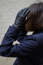 Gants Leslie Cuir Doublés Alpaga - Noir Tactile - Femme