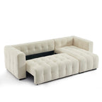 Levia - Canapé D'Angle Convertible Et Réversible 4 Places - Tissu Beige