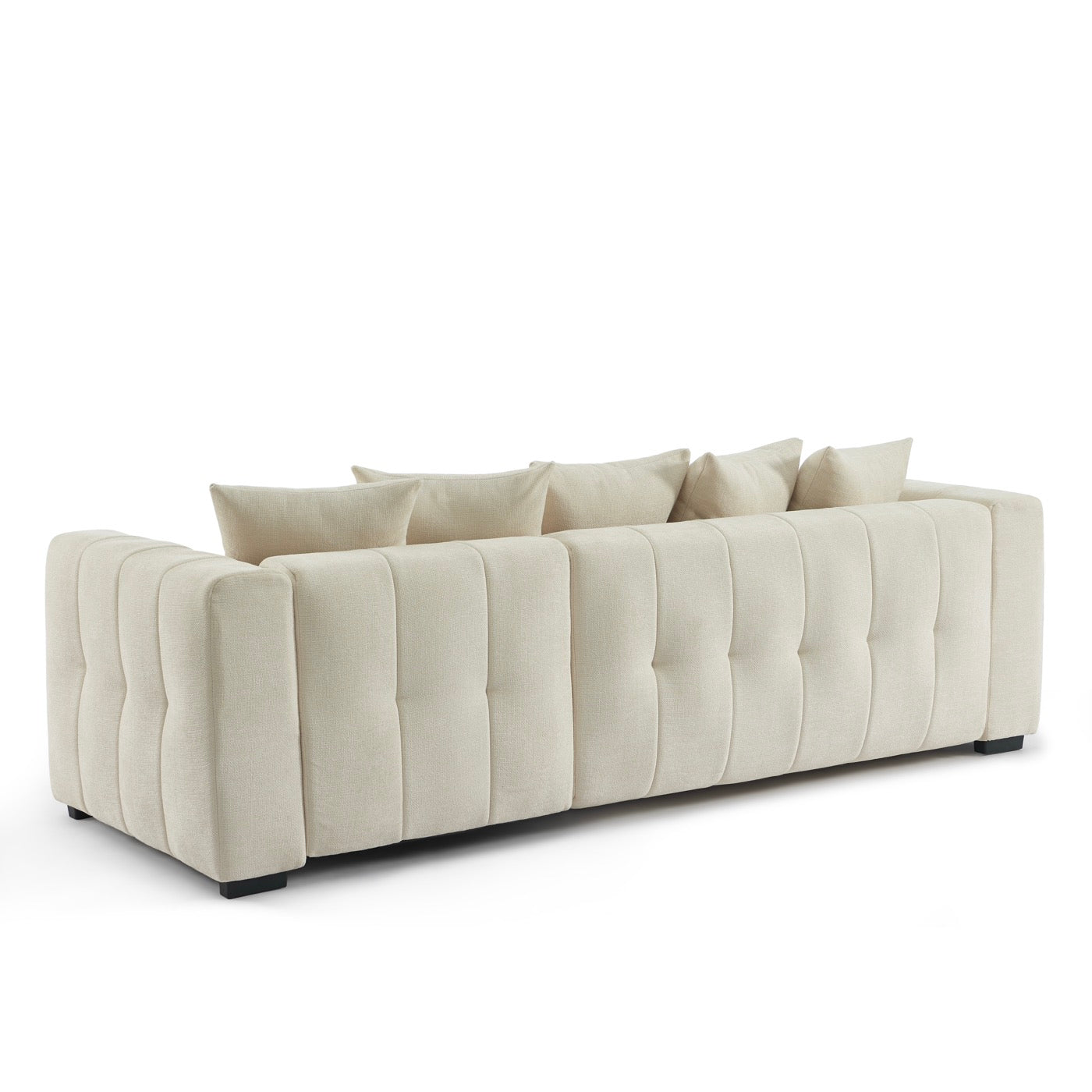 Levia - Canapé D'Angle Convertible Et Réversible 4 Places - Tissu Beige