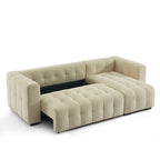 Levia - Canapé D'Angle Convertible Et Réversible 4 Places - Tissu Taupe