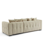Levia - Canapé D'Angle Convertible Et Réversible 4 Places - Tissu Taupe