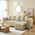 Levia - Canapé D'Angle Convertible Et Réversible 4 Places - Tissu Taupe