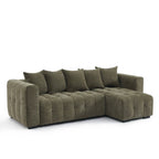 Levia - Canapé D'Angle Convertible Et Réversible 4 Places - Tissu Vert