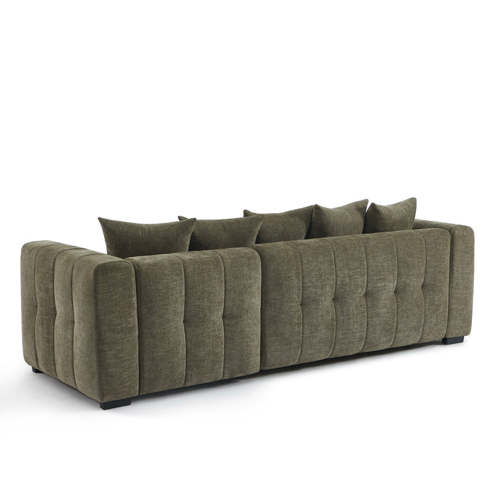 Levia - Canapé D'Angle Convertible Et Réversible 4 Places - Tissu Vert