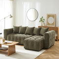 Levia - Canapé D'Angle Convertible Et Réversible 4 Places - Tissu Vert