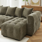 Levia - Canapé D'Angle Convertible Et Réversible 4 Places - Tissu Vert
