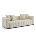 Levia - Canapé Droit Convertible 3 Places - Tissu Beige