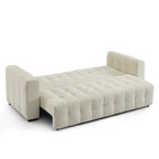 Levia - Canapé Droit Convertible 3 Places - Tissu Beige