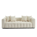 Levia - Canapé Droit Convertible 3 Places - Tissu Beige