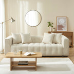 Levia - Canapé Droit Convertible 3 Places - Tissu Beige