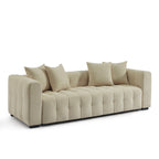 Levia - Canapé Droit Convertible 3 Places - Tissu Taupe