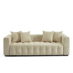 Levia - Canapé Droit Convertible 3 Places - Tissu Taupe