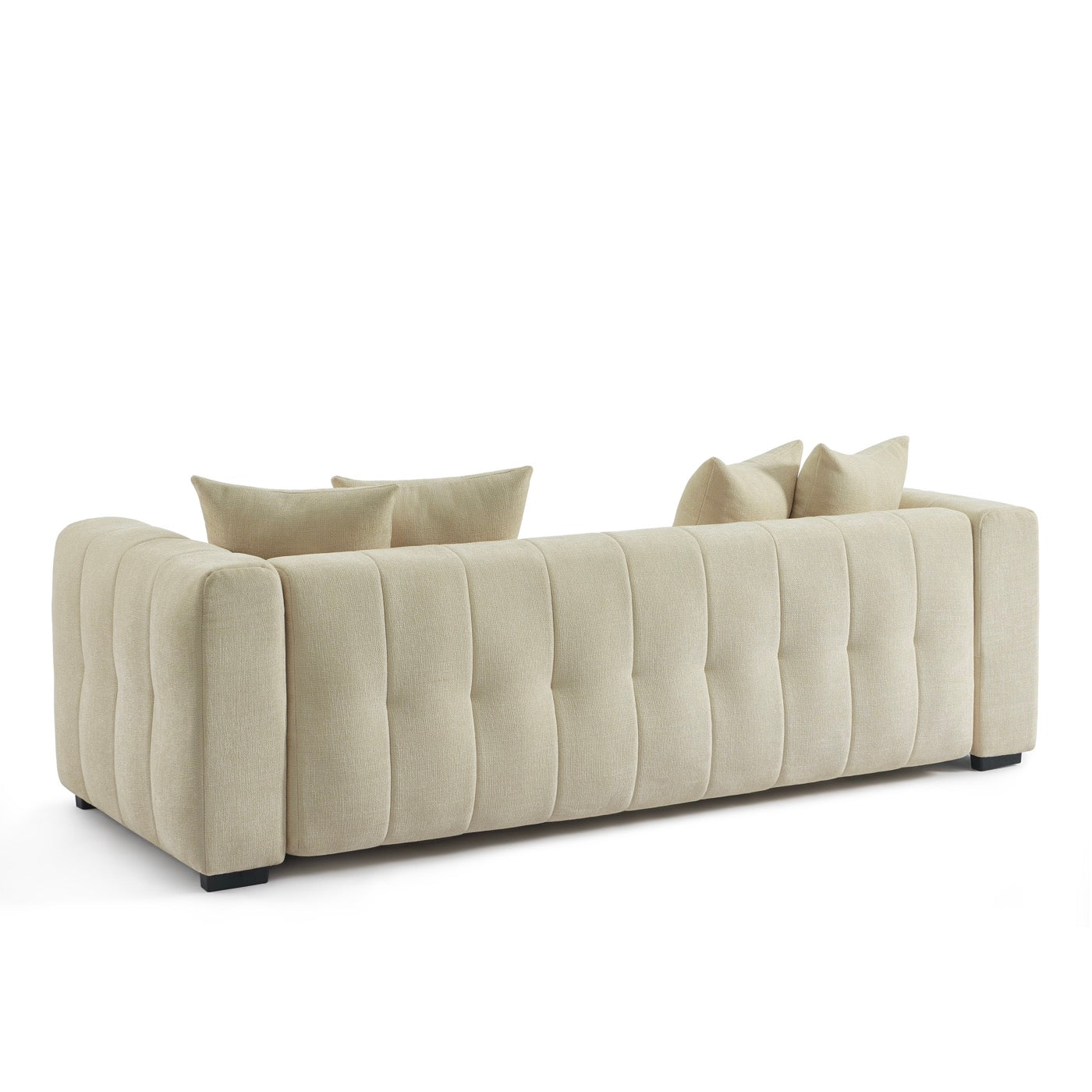 Levia - Canapé Droit Convertible 3 Places - Tissu Taupe