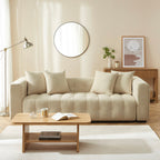 Levia - Canapé Droit Convertible 3 Places - Tissu Taupe