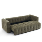 Levia - Canapé Droit Convertible 3 Places - Tissu Vert