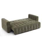 Levia - Canapé Droit Convertible 3 Places - Tissu Vert